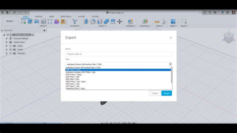 Fusion 360: Export Options .